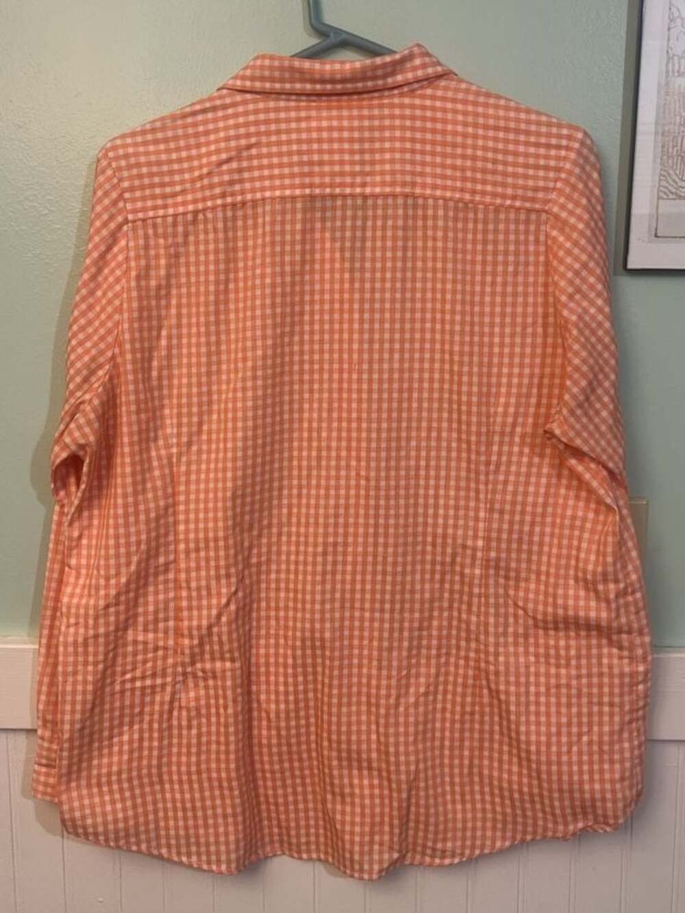 Antigua Clemson tigers orange and white gingham button down size XL - Picture 5 of 5